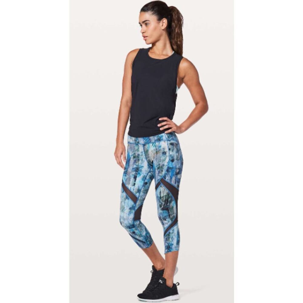 Lululemon On Pace Crop *21" Sun Dazed Multi Blue SZ‎ 2
